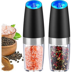 🔥2 Pack Gravity Electric Salt and Pepper Grinder Mill Shaker Adjustable Auto🔥